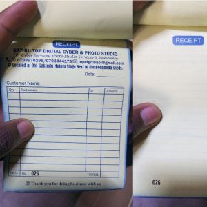 Receipt Book Carbonated.